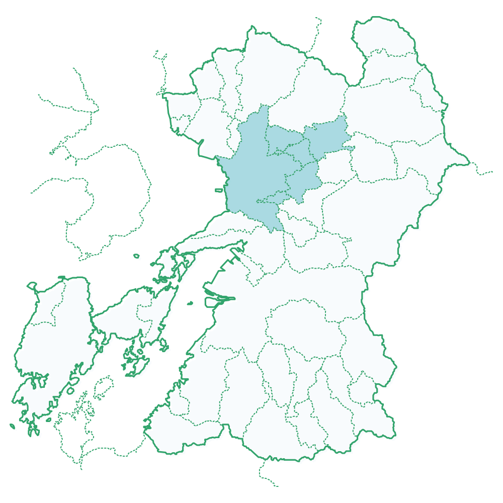 熊本県の地図